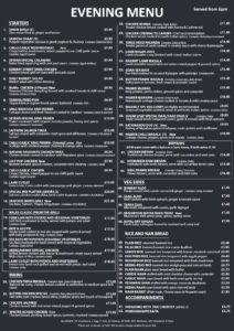 Evening Menu